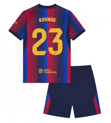 Barcelona Jules Kounde #23 Hjemmebanetrøje Børn 2026-27 Kortærmet (+ Korte bukser)